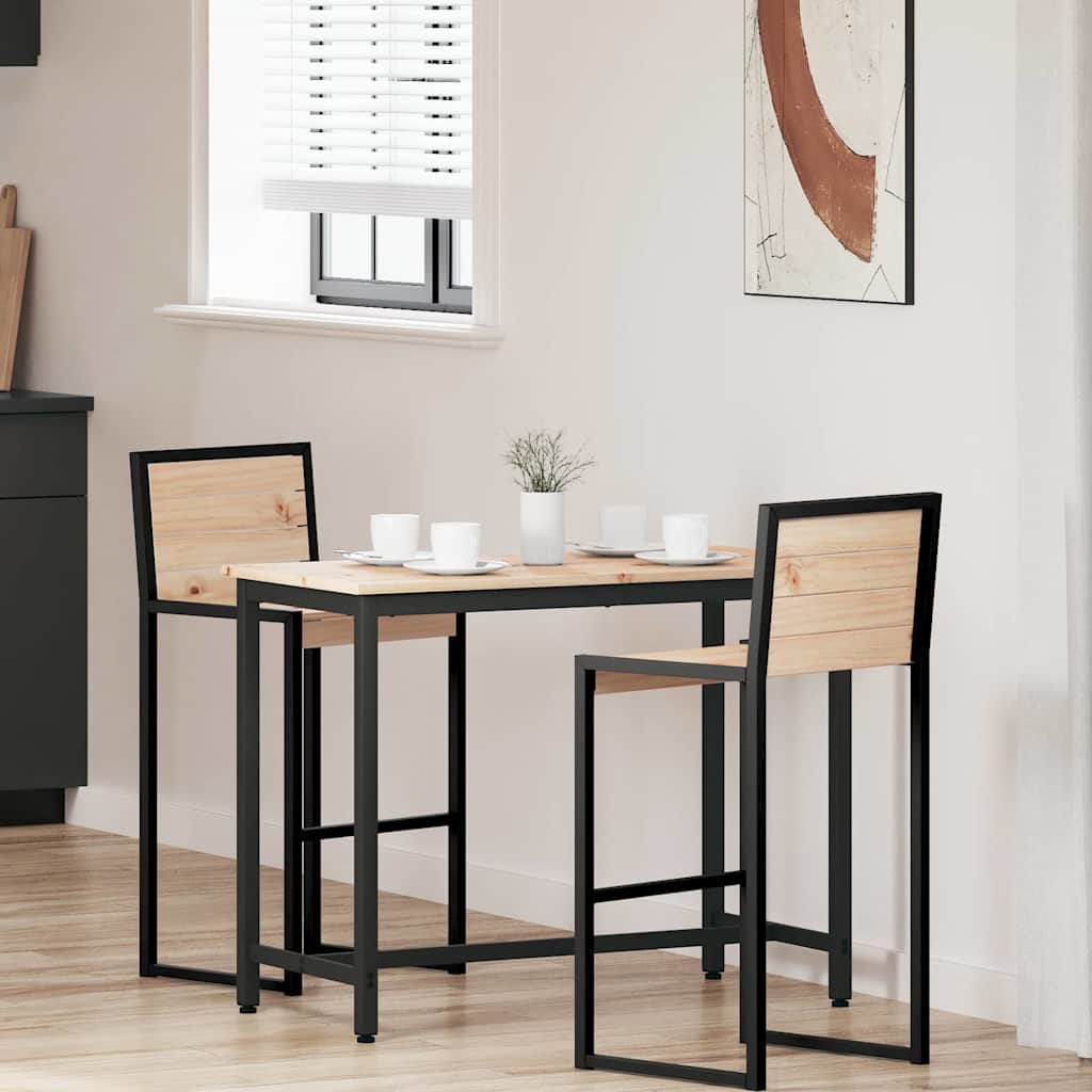 vidaXL Table Natural 100 x 50 x 77 cm Engineered Wood and Steel 1