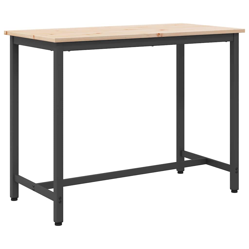 vidaXL Table Natural 100 x 50 x 77 cm Engineered Wood and Steel 2