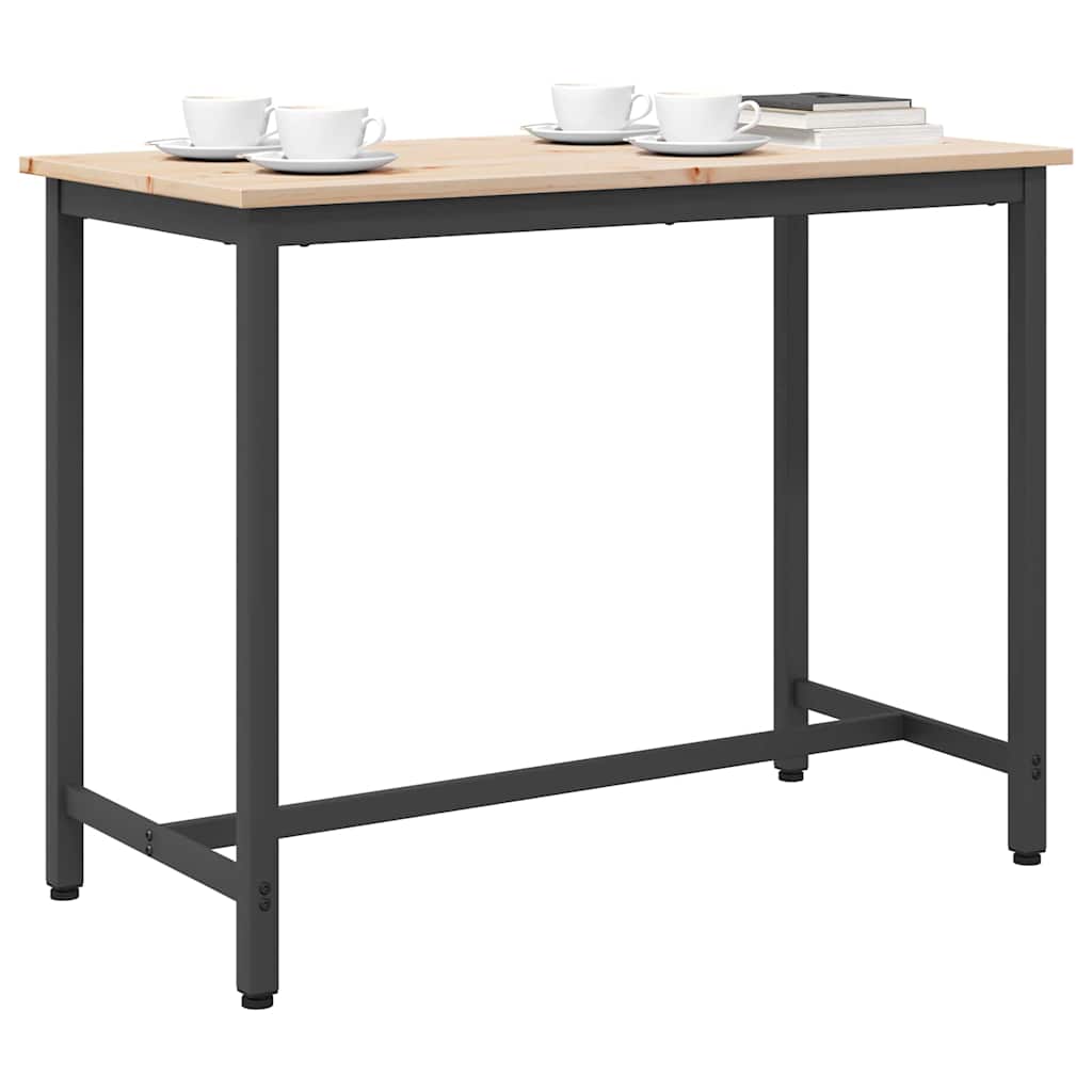 vidaXL Table Natural 100 x 50 x 77 cm Engineered Wood and Steel 3