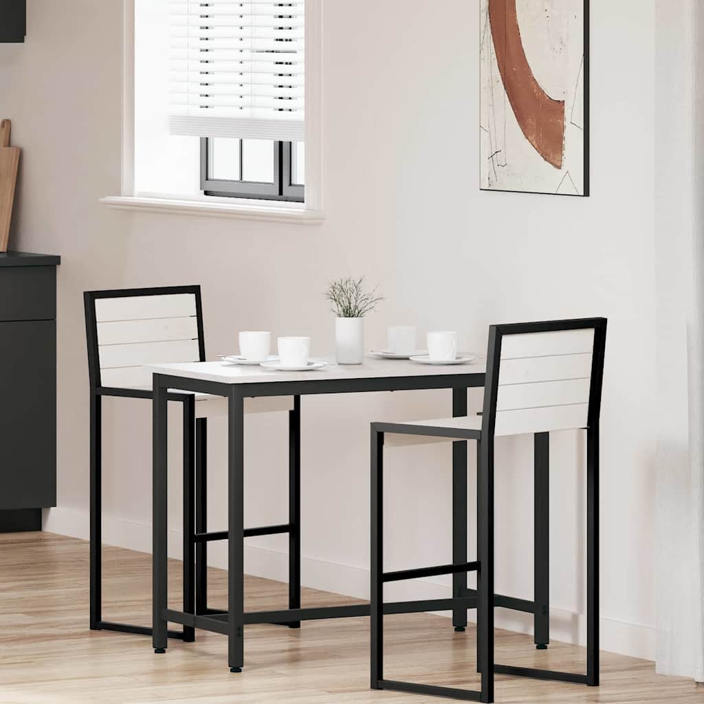 vidaXL Table White 100 x 50 x 77 cm Engineered Wood and Steel 1