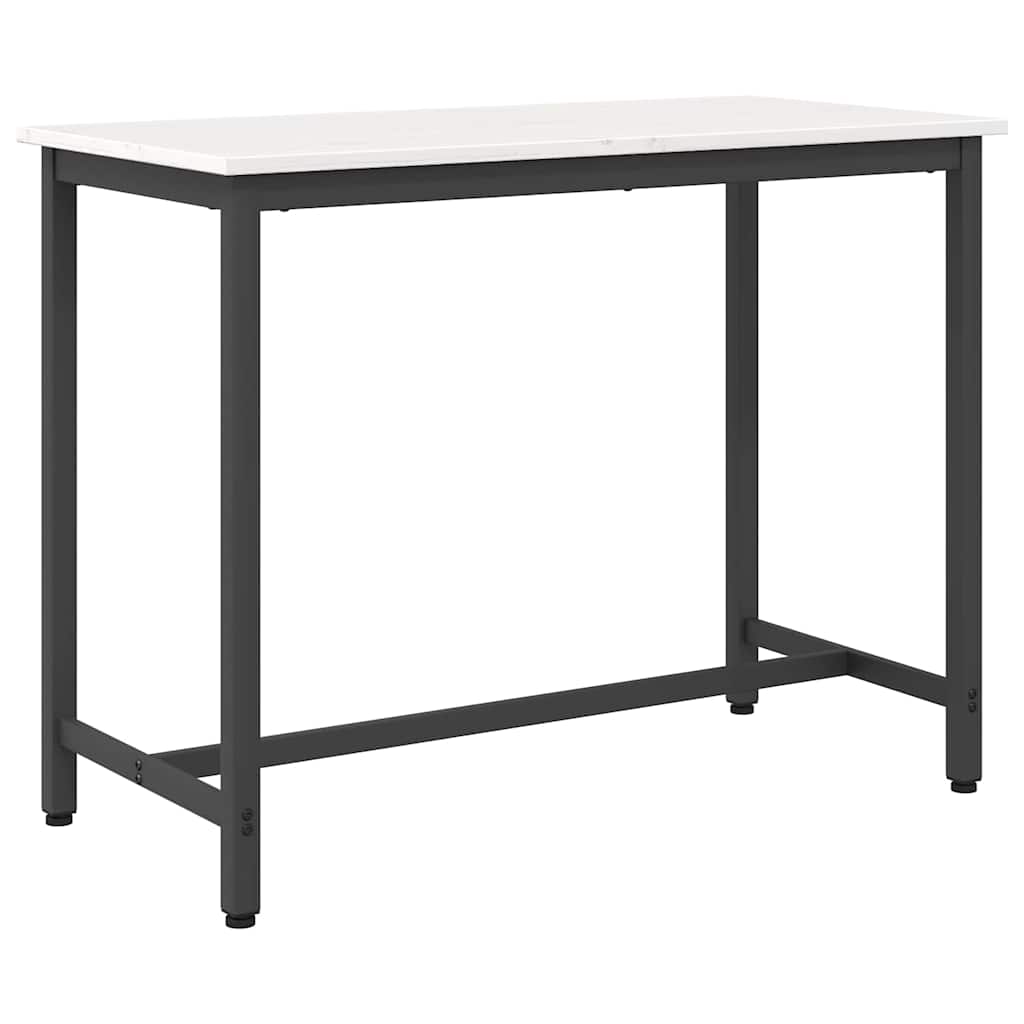vidaXL Table White 100 x 50 x 77 cm Engineered Wood and Steel 2