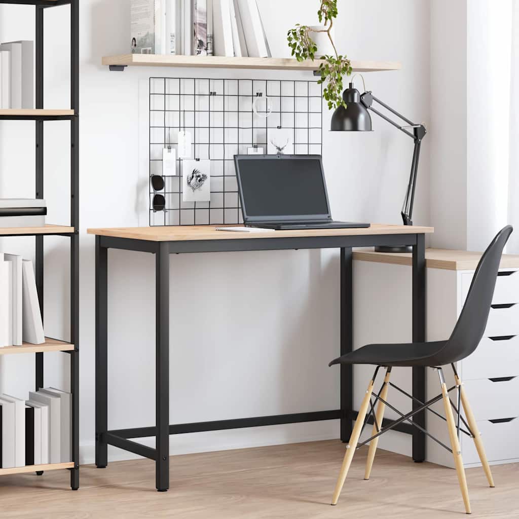 vidaXL Table Natural 100 x 50 x 77 cm Engineered Wood and Steel 1