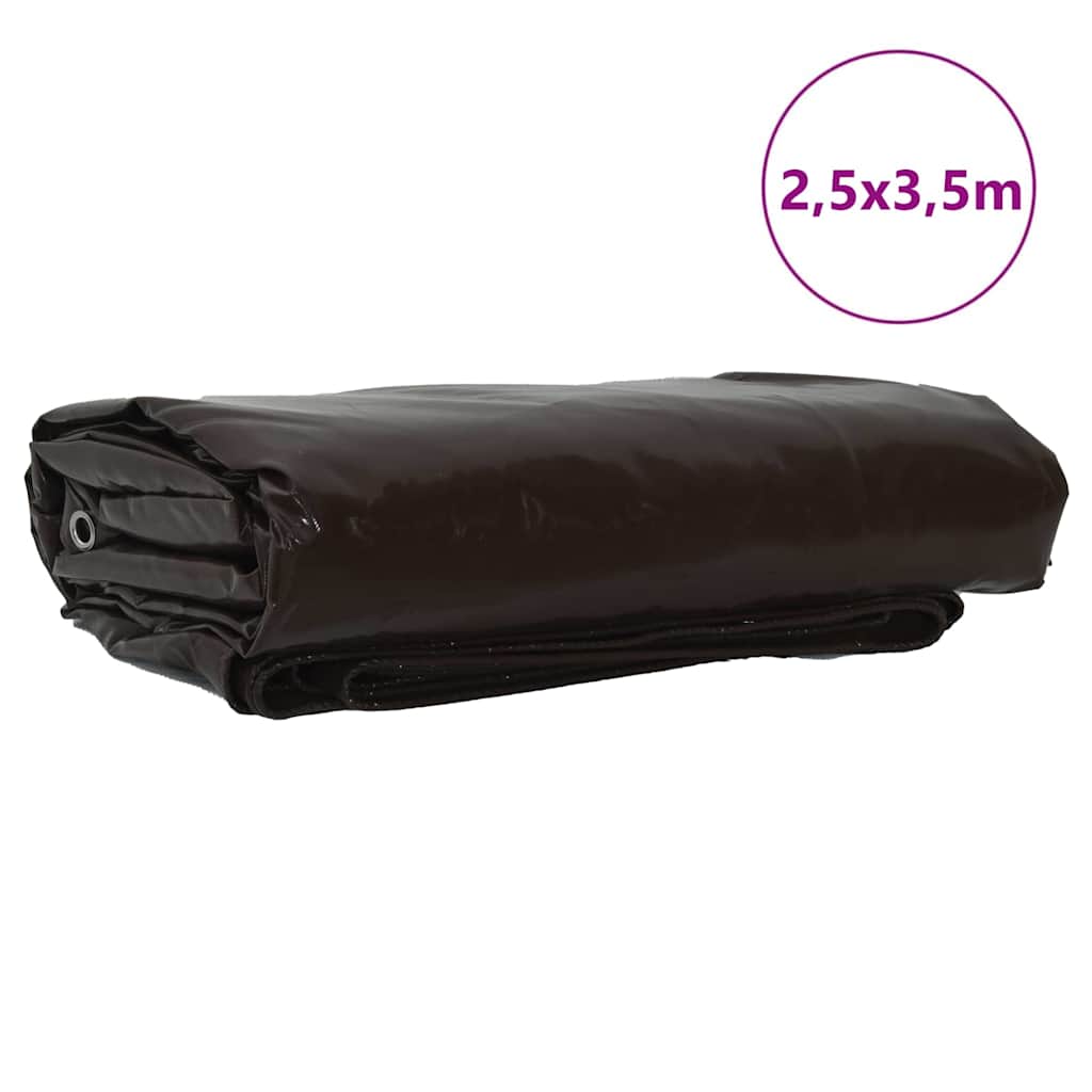 vidaXL Tarpaulin 650g / m² Brown 2.5 x 3.5 m Canvas with PVC Coating 2