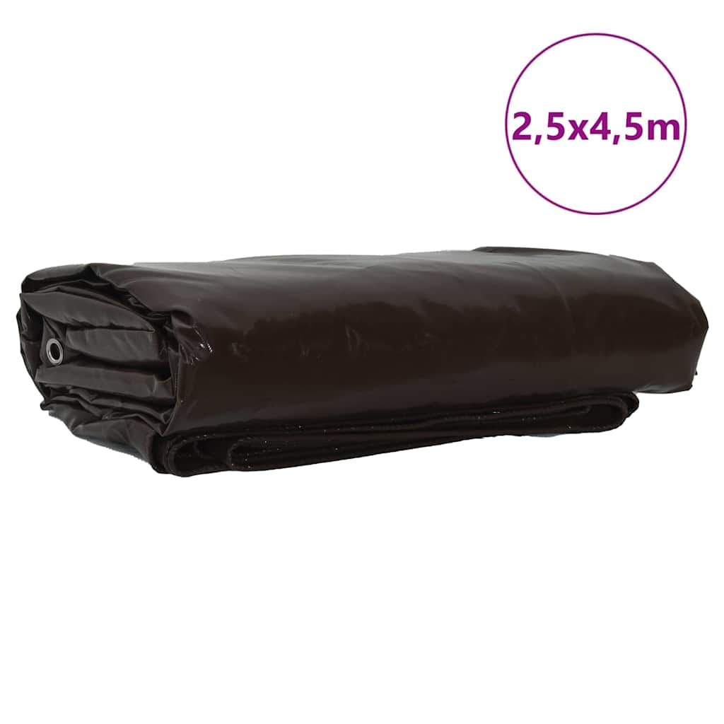 vidaXL Tarpaulin 650g / m² Brown 2.5 x 4.5 m Canvas with PVC Coating 2
