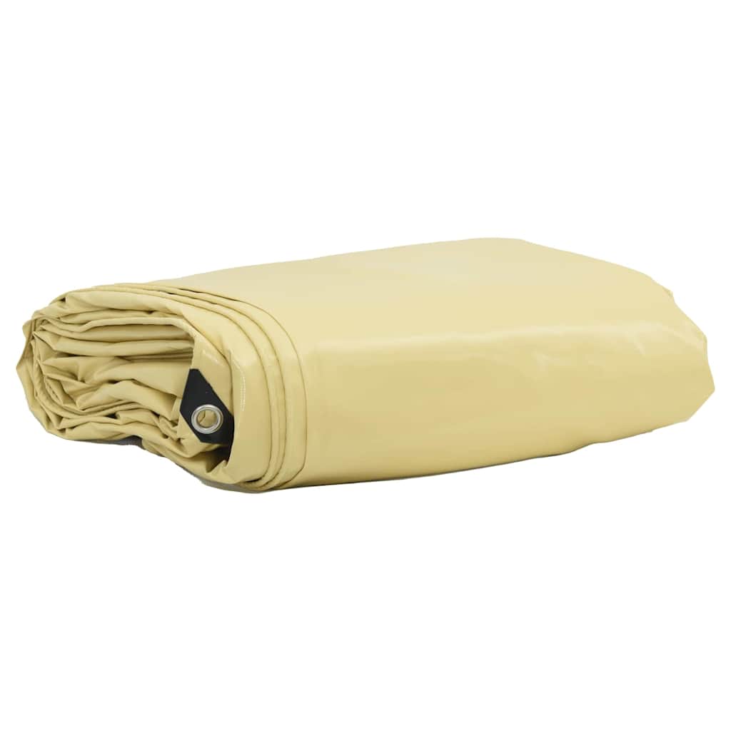 vidaXL Tarpaulin 650g / m² Beige 3 x 3 m Canvas with PVC Coating 1