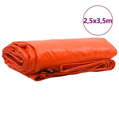 vidaXL Tarpaulin 650g / m² Orange 2.5 x 3.5 m Canvas with PVC Coating 2