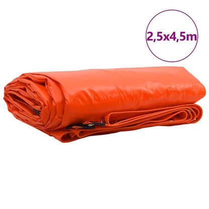 vidaXL Tarpaulin 650g / m² Orange 2.5 x 4.5 m Canvas with PVC Coating 2