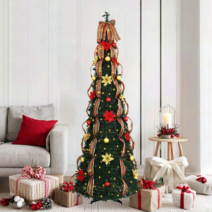 vidaXL Artificial Christmas Tree with 150 LEDs Green 185 cm PVC 1