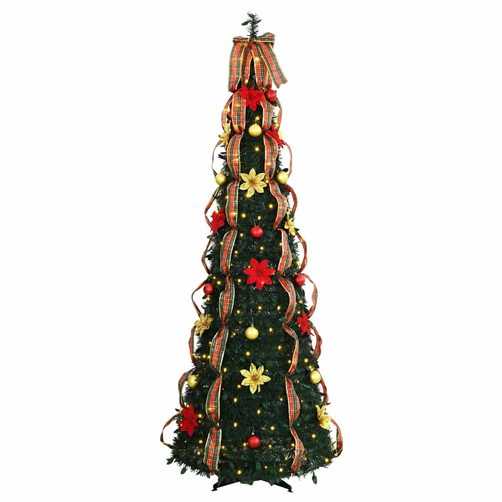 vidaXL Artificial Christmas Tree with 150 LEDs Green 185 cm PVC 3