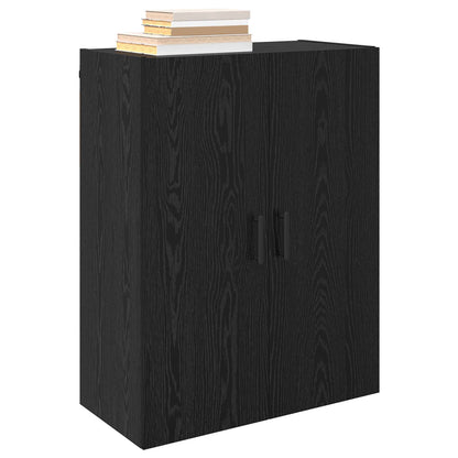 Wall Mounted Cabinets 2 pcs 69.5x34x90 cm Round Black Black oak