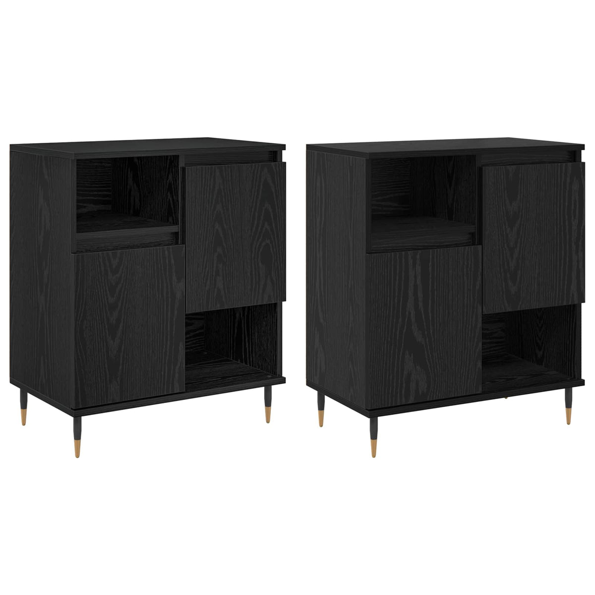 Sideboards Engineered Wood 2 pcs Black oak