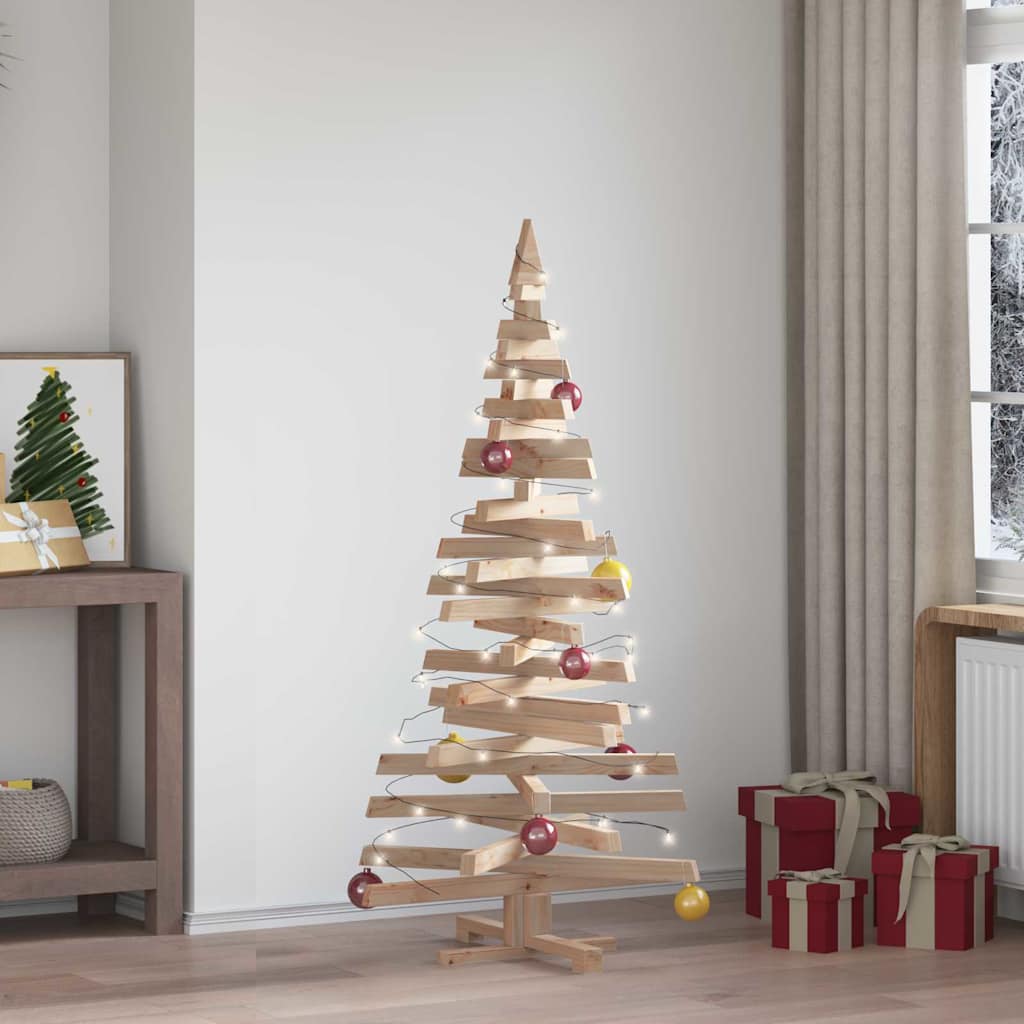 vidaXL Wooden Christmas Tree KOTKA 150 cm Solid Pine Wood Natural 1