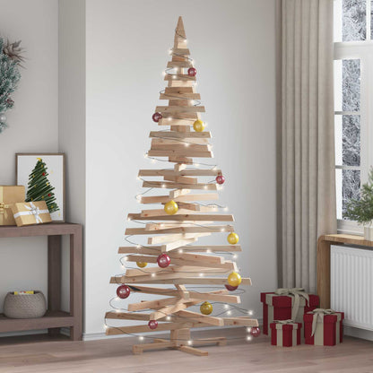 vidaXL Wooden Christmas Tree KOTKA Solid Pine Wood Natural