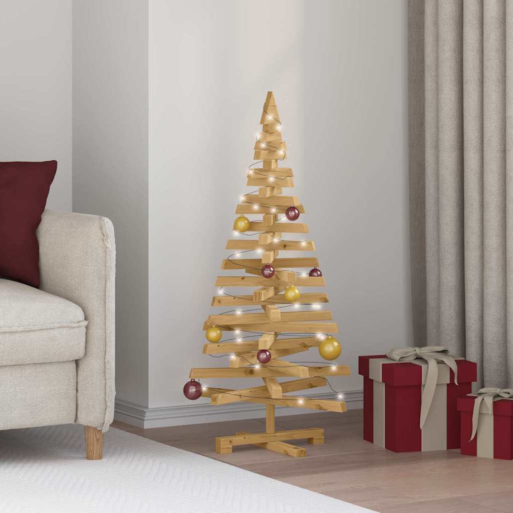 vidaXL Christmas Trees with Stand Brown 120 cm Solid pine wood 1