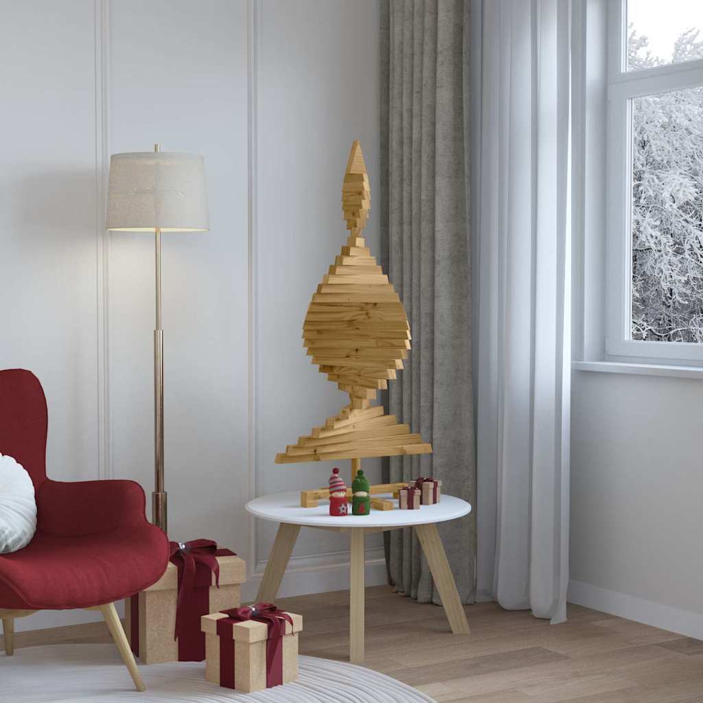 vidaXL Christmas Trees with Stand Brown 120 cm Solid pine wood 4