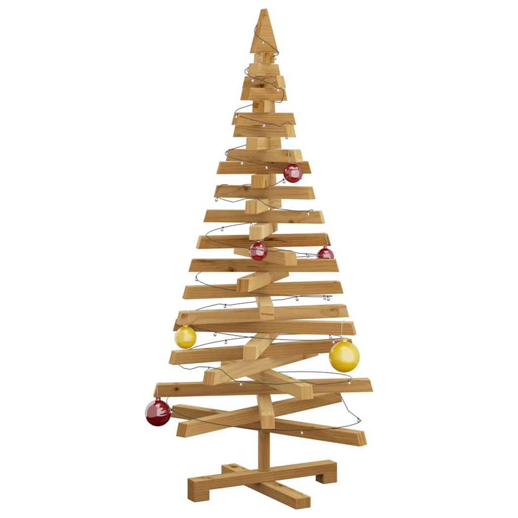 vidaXL Christmas Trees with Stand Brown 120 cm Solid pine wood 3