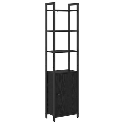 vidaXL Book Cabinet 6-Tier 40 x 24 x 161 cm Engineered Wood Black Oak 2