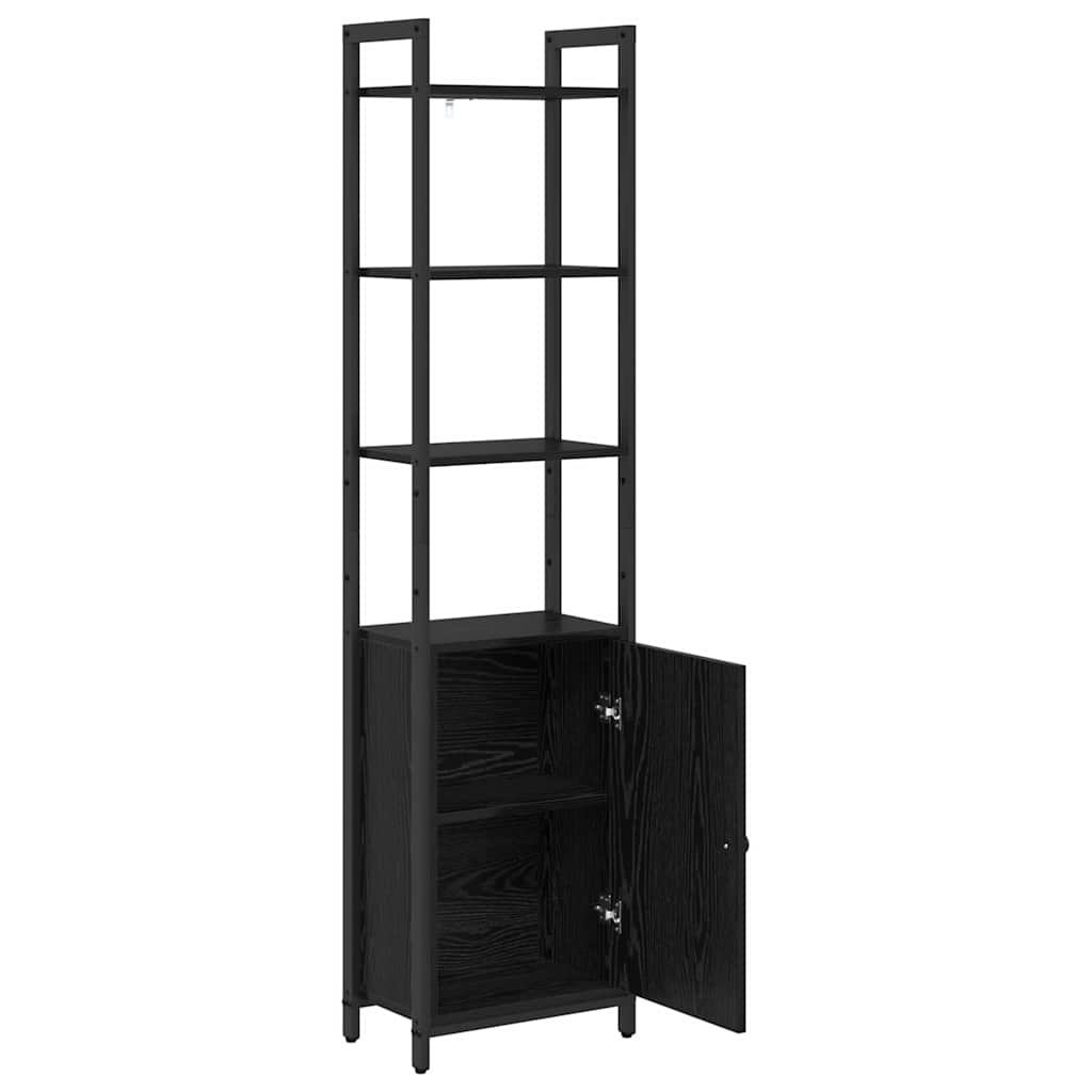 vidaXL Book Cabinet 6-Tier 40 x 24 x 161 cm Engineered Wood Black Oak 5
