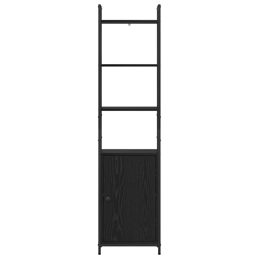 vidaXL Book Cabinet 6-Tier 40 x 24 x 161 cm Engineered Wood Black Oak 6