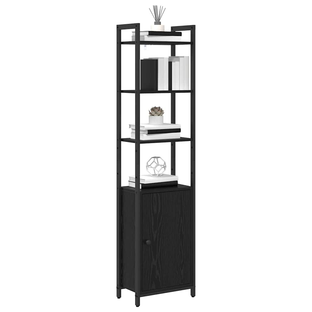 vidaXL Book Cabinet 6-Tier 40 x 24 x 161 cm Engineered Wood Black Oak 3