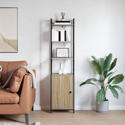 vidaXL Book Cabinet 6-Tier 40 x 24 x 161 cm Engineered Wood Sonoma Oak 4