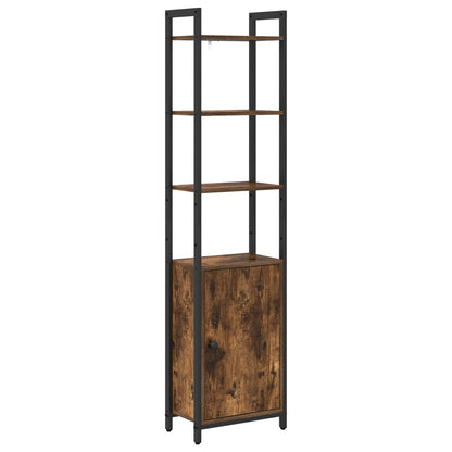 vidaXL Book Cabinet 6-Tier 40 x 24 x 161 cm Engineered Wood Smoked Oak 2