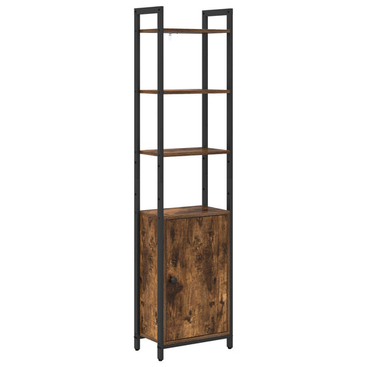 vidaXL Book Cabinet 6-Tier 40 x 24 x 161 cm Engineered Wood Smoked Oak 2