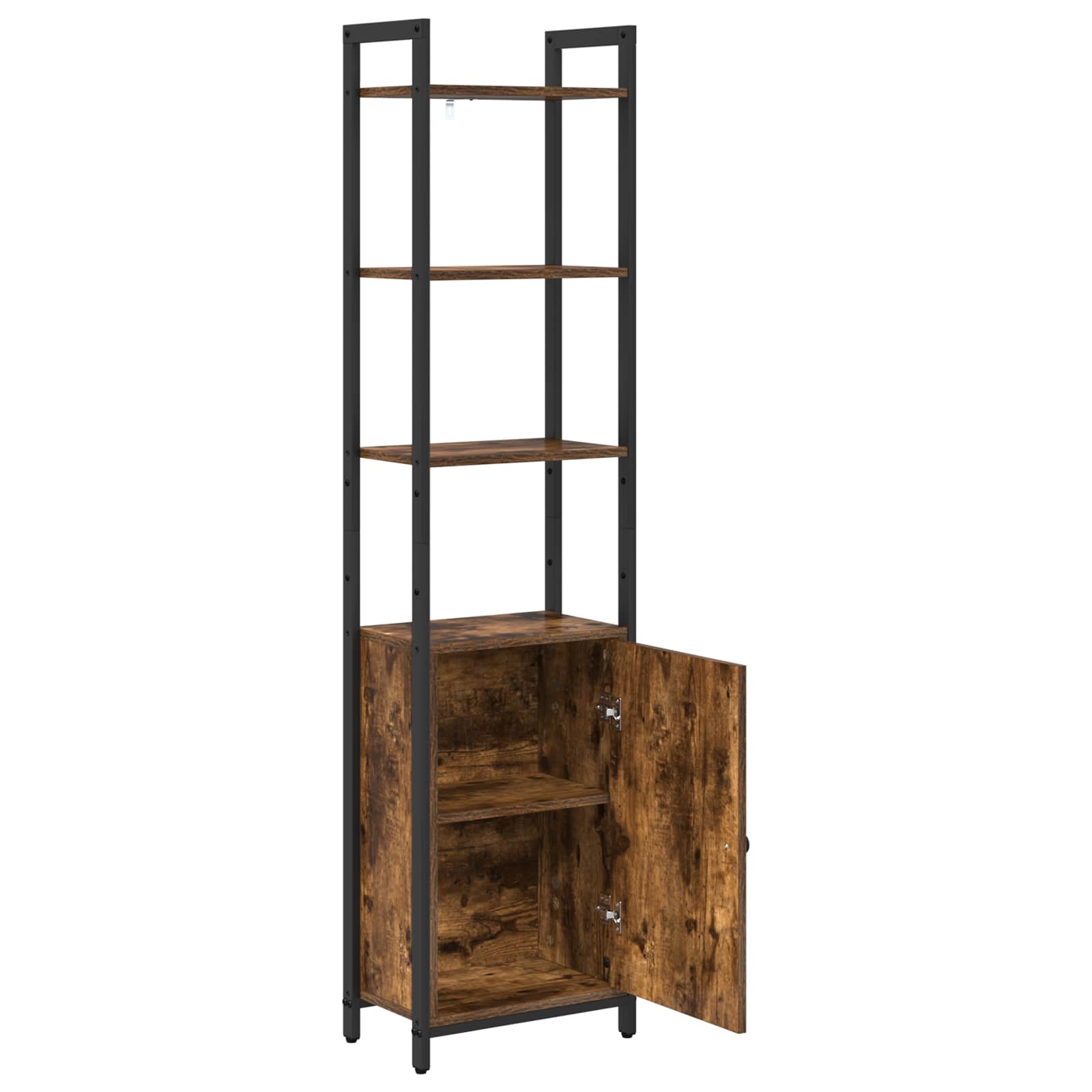 vidaXL Book Cabinet 6-Tier 40 x 24 x 161 cm Engineered Wood Smoked Oak 5