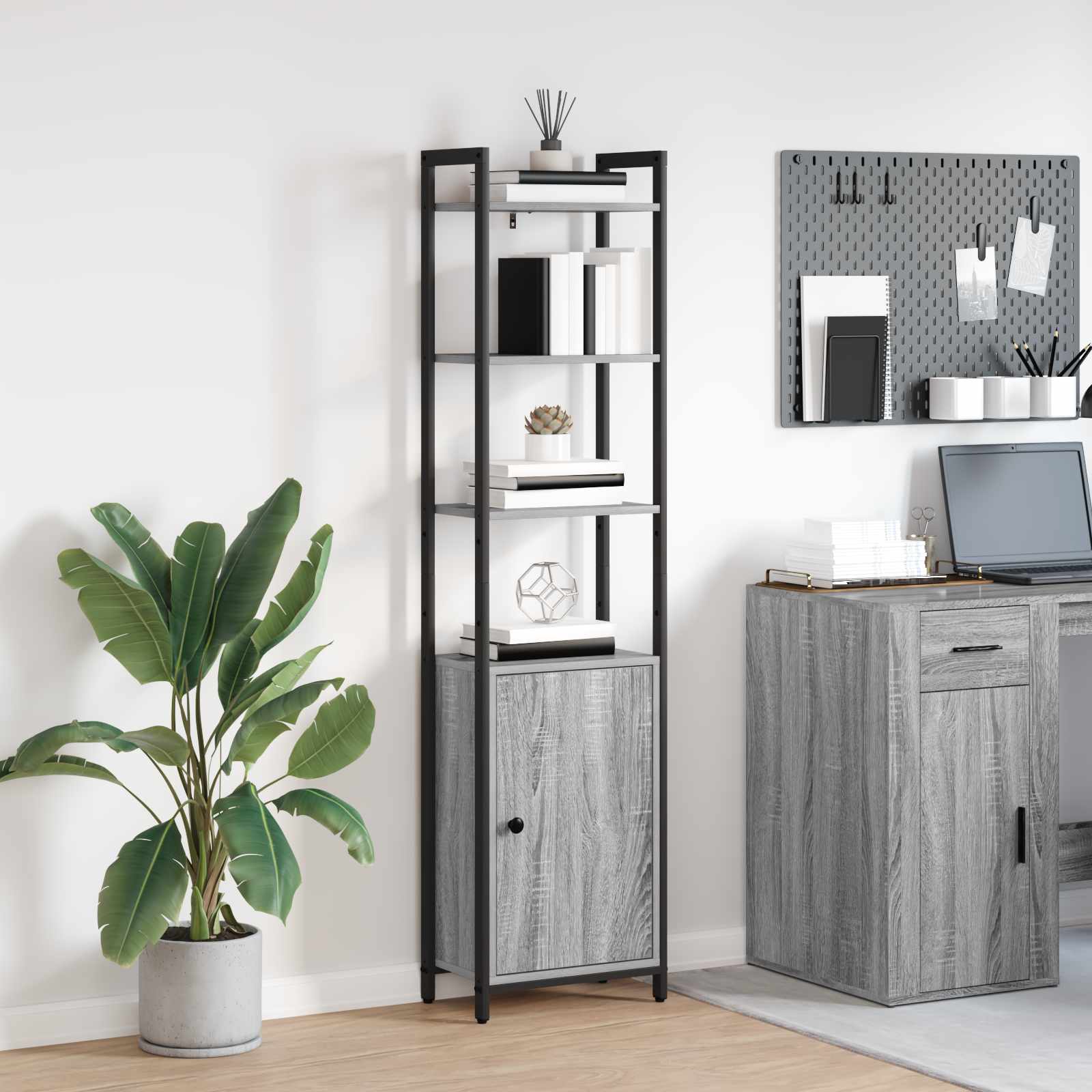 vidaXL Book Cabinet 6-Tier 40 x 24 x 161 cm Engineered Wood 1
