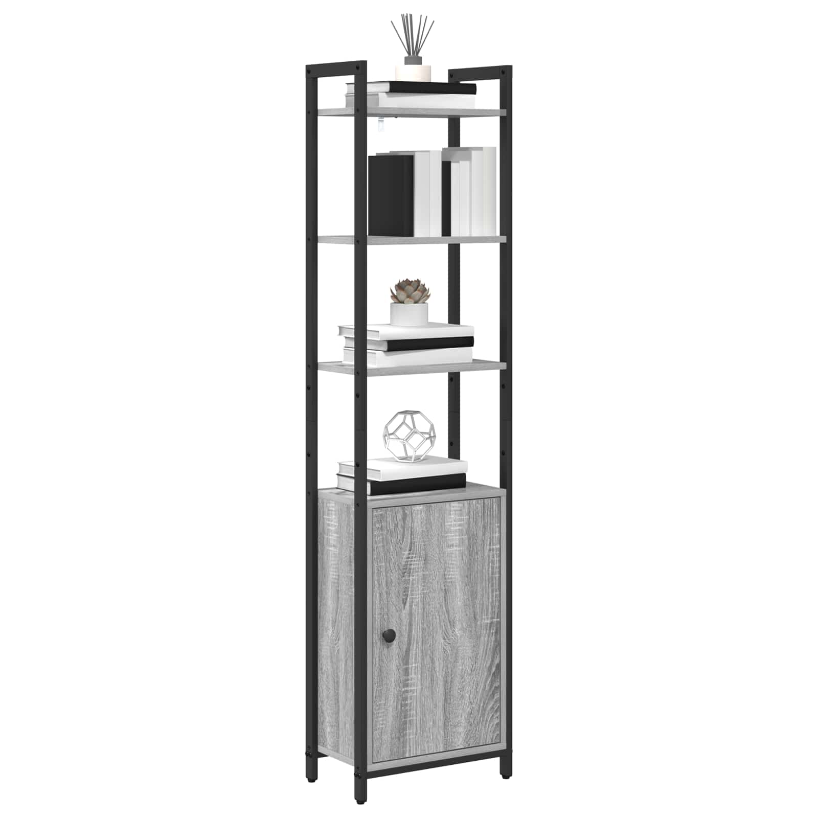 vidaXL Book Cabinet 6-Tier 40 x 24 x 161 cm Engineered Wood 3