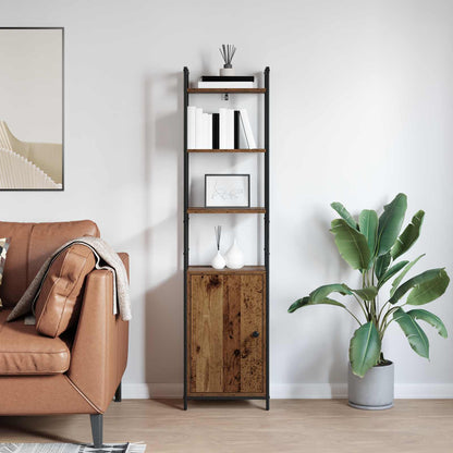 vidaXL Book Cabinet 6-Tier 40 x 24 x 161 cm Engineered Wood Old Wood 4