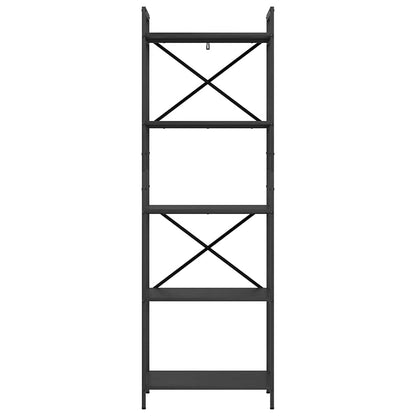 vidaXL Bookshelf 5-Tier 56 x 34 x 171 cm Engineered Wood Black Oak 5