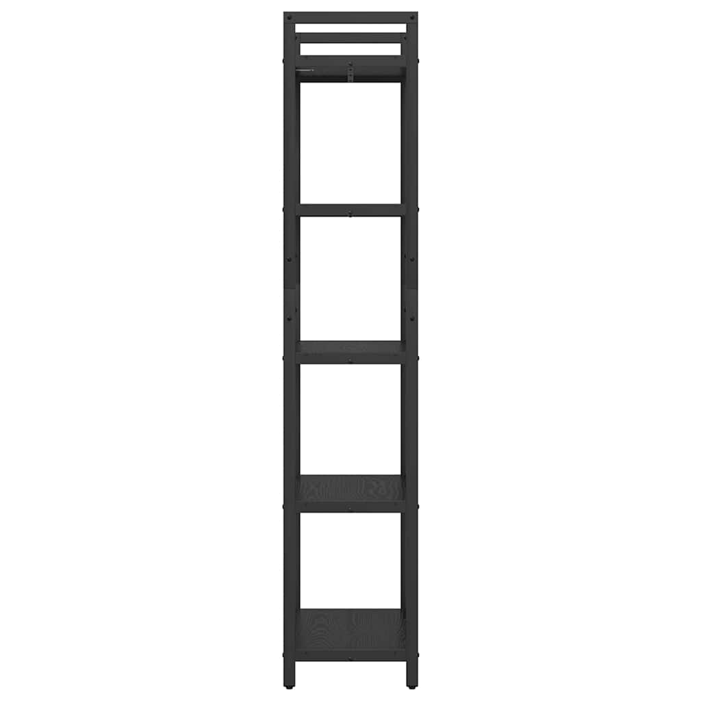 vidaXL Bookshelf 5-Tier 56 x 34 x 171 cm Engineered Wood Black Oak 6