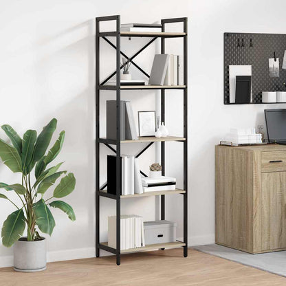 vidaXL Bookshelf 5-Tier 56 x 34 x 171 cm Engineered Wood Sonoma Oak 1
