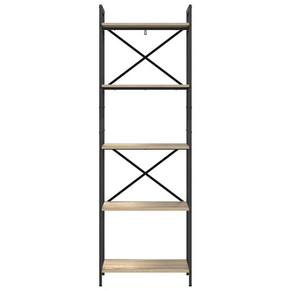 vidaXL Bookshelf 5-Tier 56 x 34 x 171 cm Engineered Wood Sonoma Oak 5