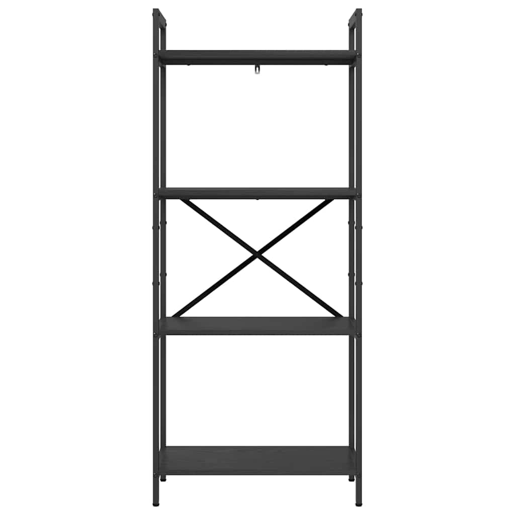 vidaXL Bookshelf 4-Tier 56 x 34 x 133.5 cm Engineered Wood Black Oak 5