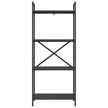 vidaXL Bookshelf 4-Tier 56 x 34 x 133.5 cm Engineered Wood Black Oak 5
