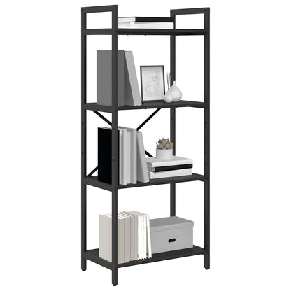 vidaXL Bookshelf 4-Tier 56 x 34 x 133.5 cm Engineered Wood Black Oak 3