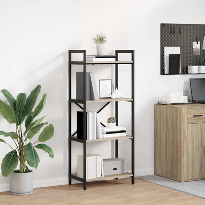 vidaXL Bookshelf 4-Tier 56 x 34 x 133.5 cm Engineered Wood Sonoma Oak 1