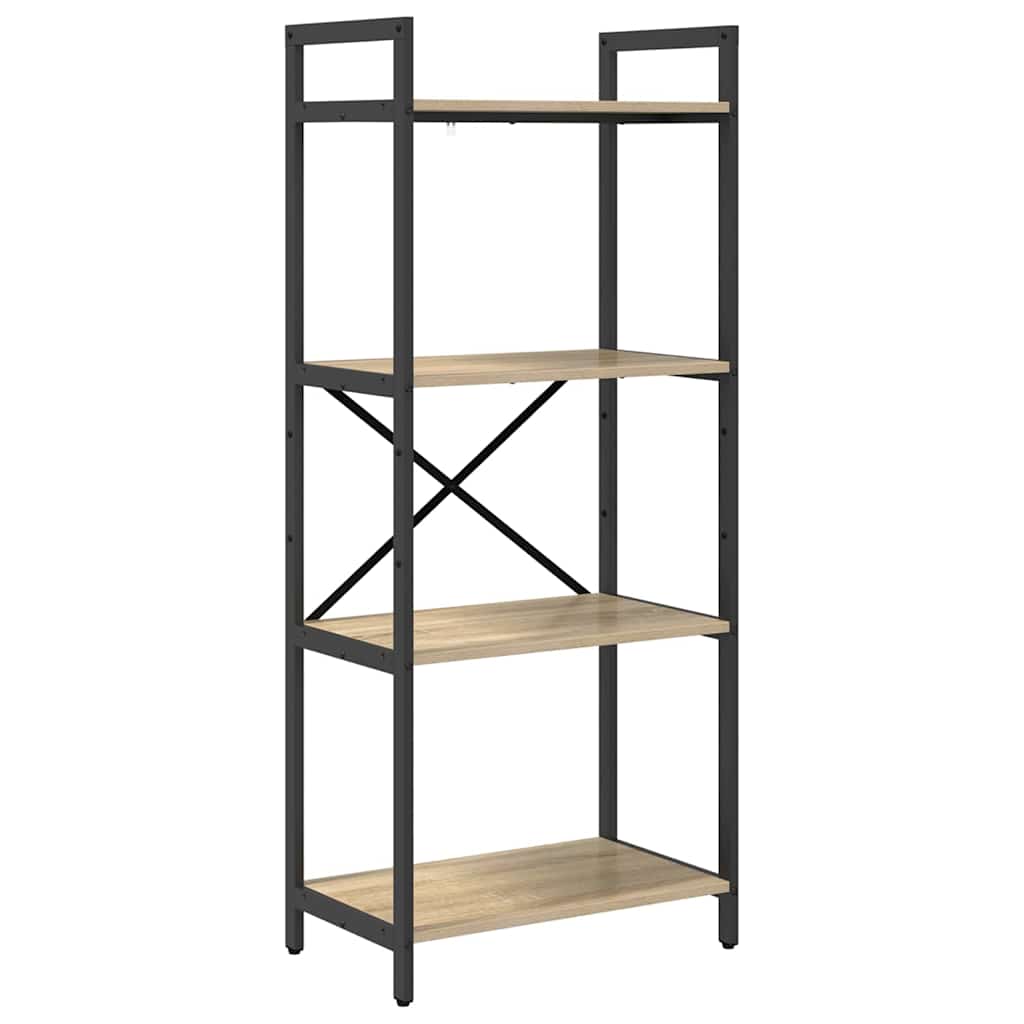 vidaXL Bookshelf 4-Tier 56 x 34 x 133.5 cm Engineered Wood Sonoma Oak 2