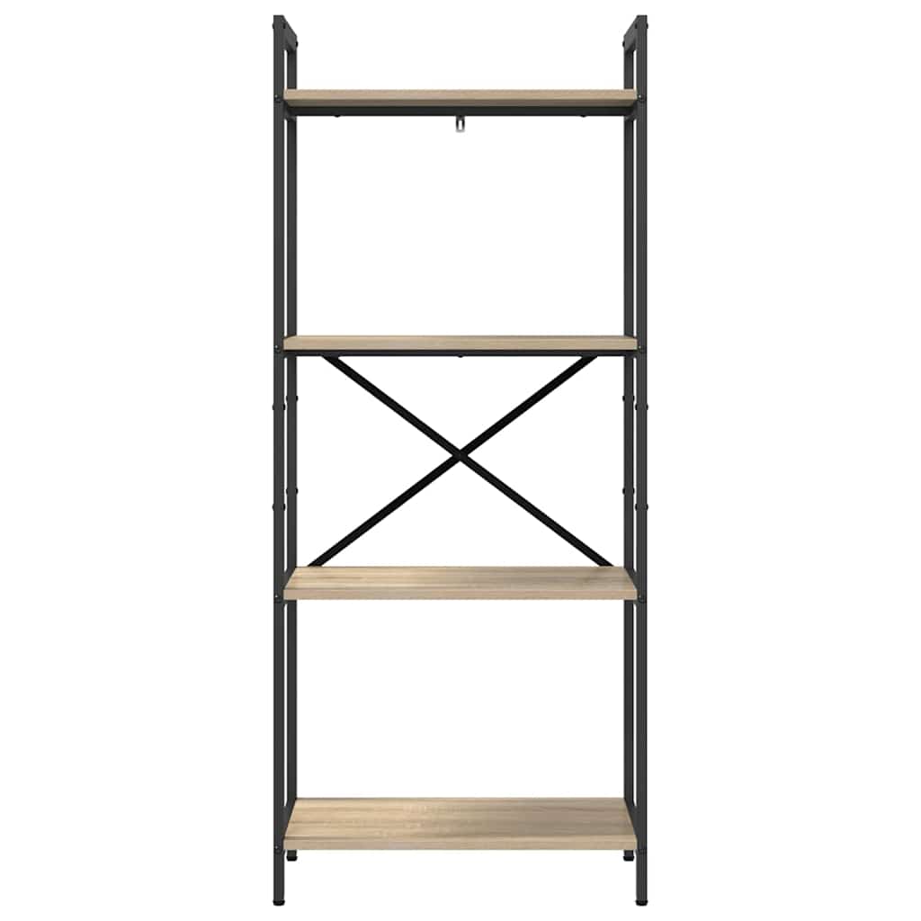 vidaXL Bookshelf 4-Tier 56 x 34 x 133.5 cm Engineered Wood Sonoma Oak 5