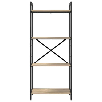 vidaXL Bookshelf 4-Tier 56 x 34 x 133.5 cm Engineered Wood Sonoma Oak 5