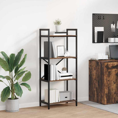 vidaXL Bookshelf 4-Tier 56 x 34 x 133.5 cm Engineered Wood Smoked Oak 1
