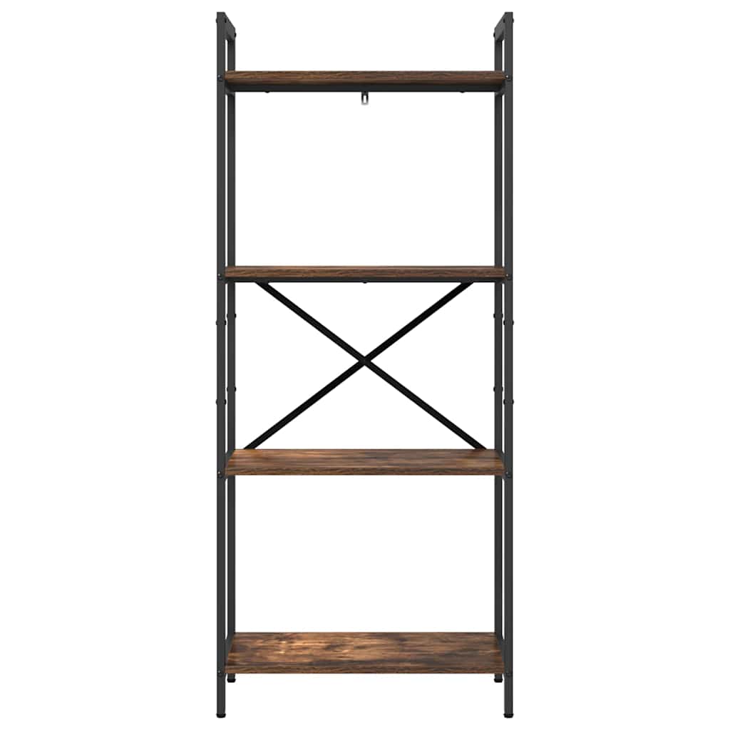 vidaXL Bookshelf 4-Tier 56 x 34 x 133.5 cm Engineered Wood Smoked Oak 5