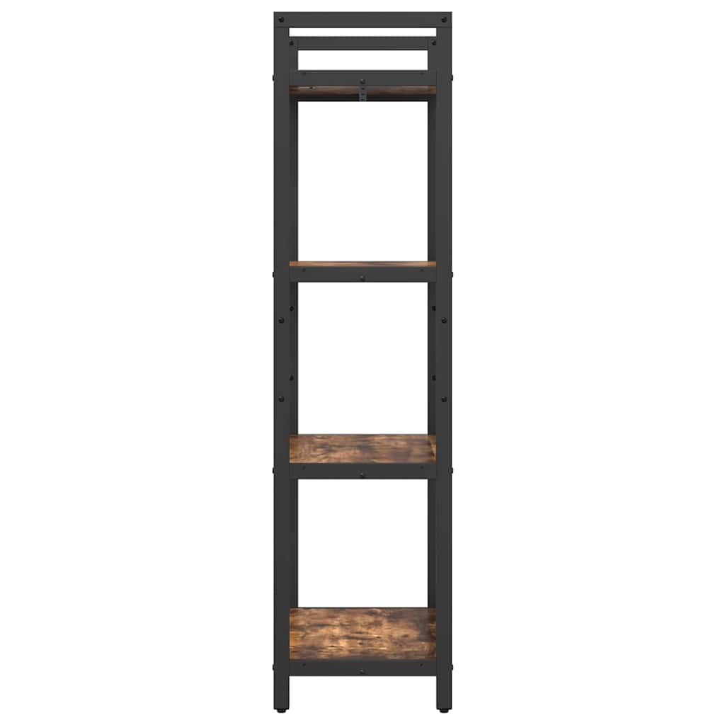 vidaXL Bookshelf 4-Tier 56 x 34 x 133.5 cm Engineered Wood Smoked Oak 6