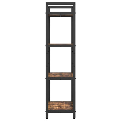 vidaXL Bookshelf 4-Tier 56 x 34 x 133.5 cm Engineered Wood Smoked Oak 6