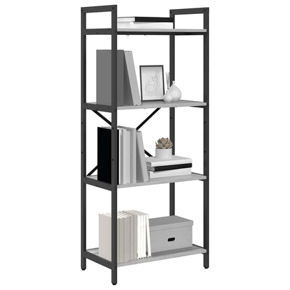 vidaXL Bookshelf 4-Tier 56 x 34 x 133.5 cm Engineered Wood Grey Sonoma 3