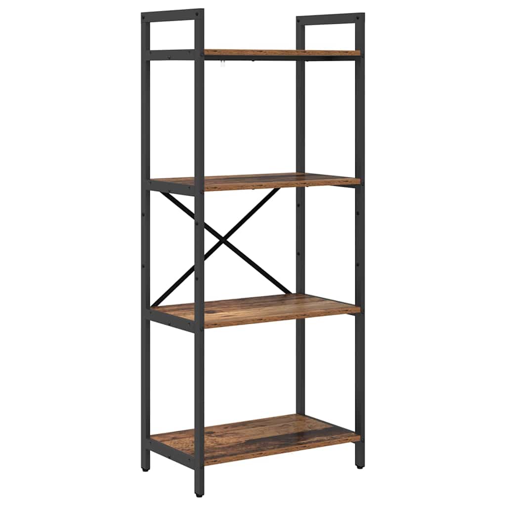 vidaXL Bookshelf 4-Tier 56 x 34 x 133.5 cm Engineered Wood Old Wood 2