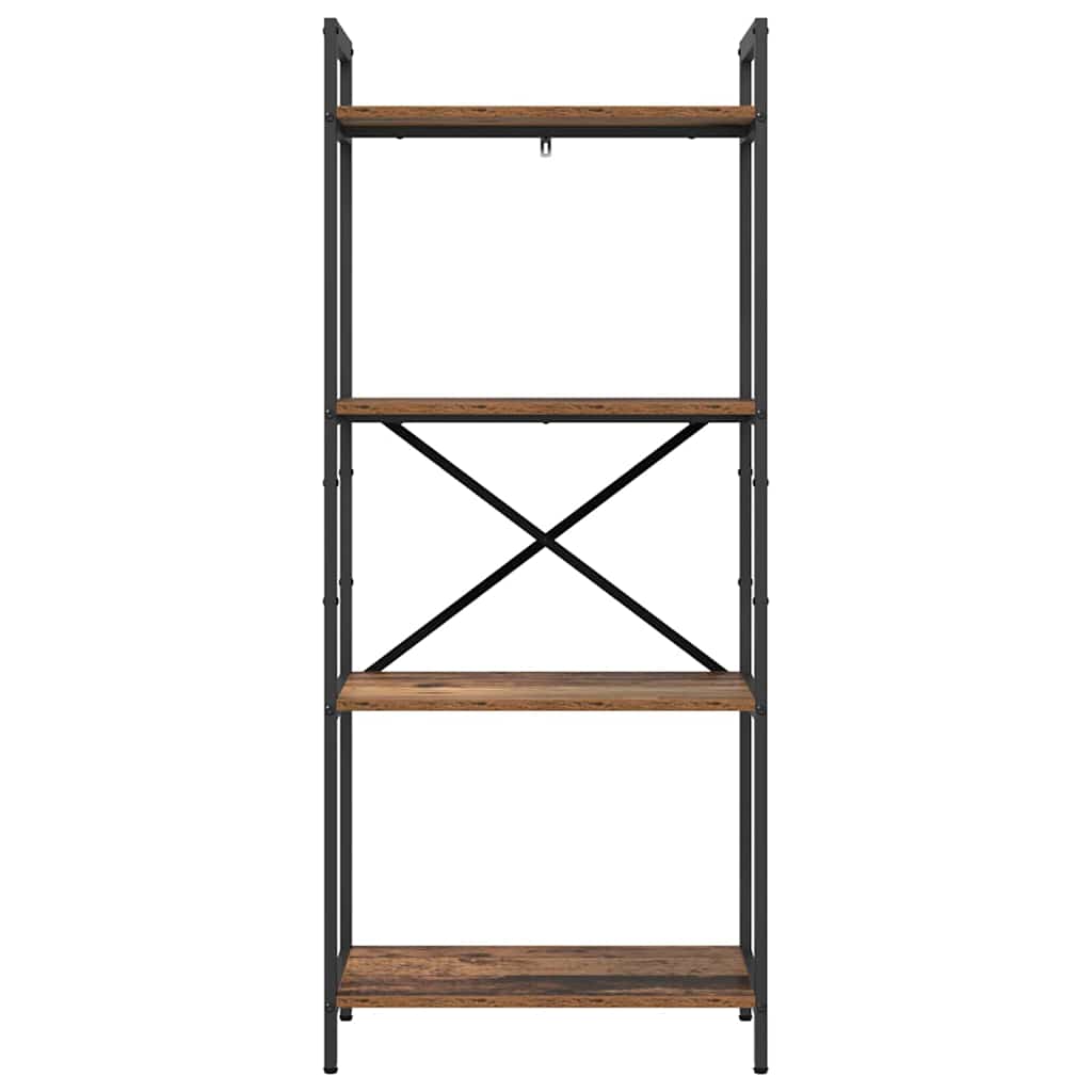 vidaXL Bookshelf 4-Tier 56 x 34 x 133.5 cm Engineered Wood Old Wood 5