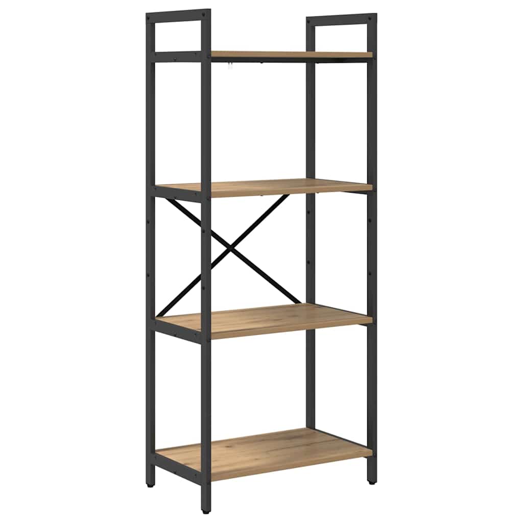 vidaXL Bookshelf 4-Tier 56 x 34 x 133.5 cm Engineered Wood Artisan Oak 2